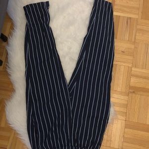 blue and white striped dress pants